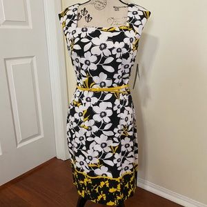 NWT Suite 7 Floral Belted Sheath Dress